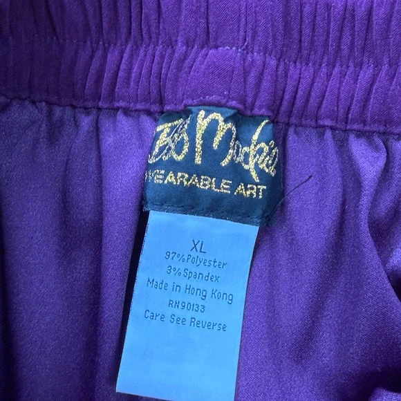 Bob Mackie Wearable Art vintage purple pants set. Embroidered.Zip front. Size XL - Picture 5 of 15